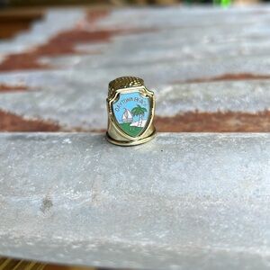💚 3 for $15 💚 Daytona Beach FLA  Thimble Souvenir Collectible Gold Tone